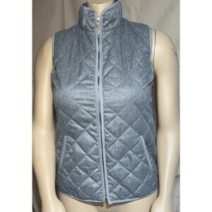 Old Navy Vest Women's Medium Quilted Full Zip Sleeveless Gray Lined